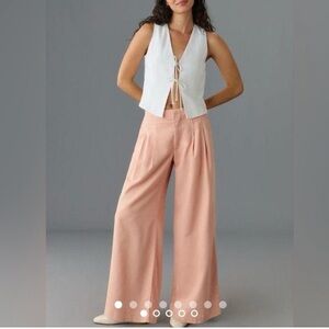 Anthropologie Maeve Wide Leg Pleated Trouser Pants Size‎ 30 High Waist